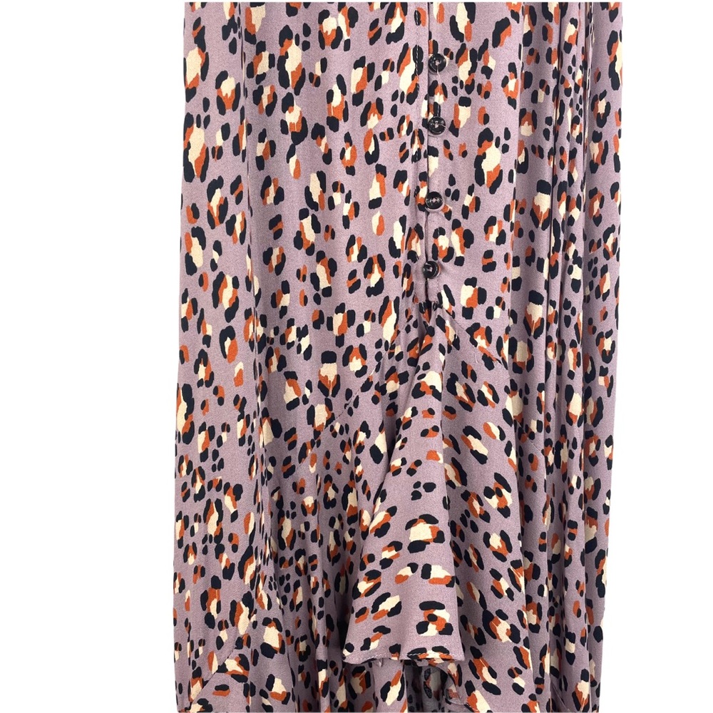 NEW VICI Lavender Leopard High Low Maxi ruffle Dress Size S - Picture 5 of 9